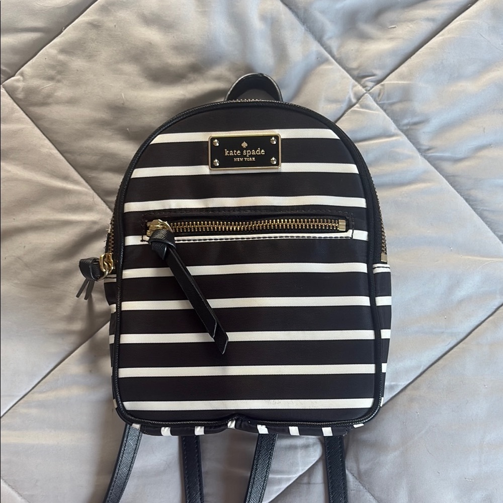 Black and White Striped Women's Bag